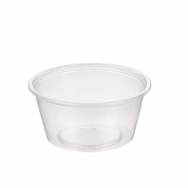 Hinged Sauce Cup, transp 1 OZ, 60ml