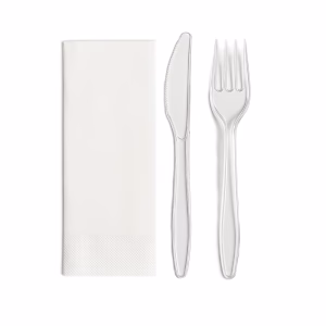 Besteck Set (Serviette-Messer-Gabel) Transparent
